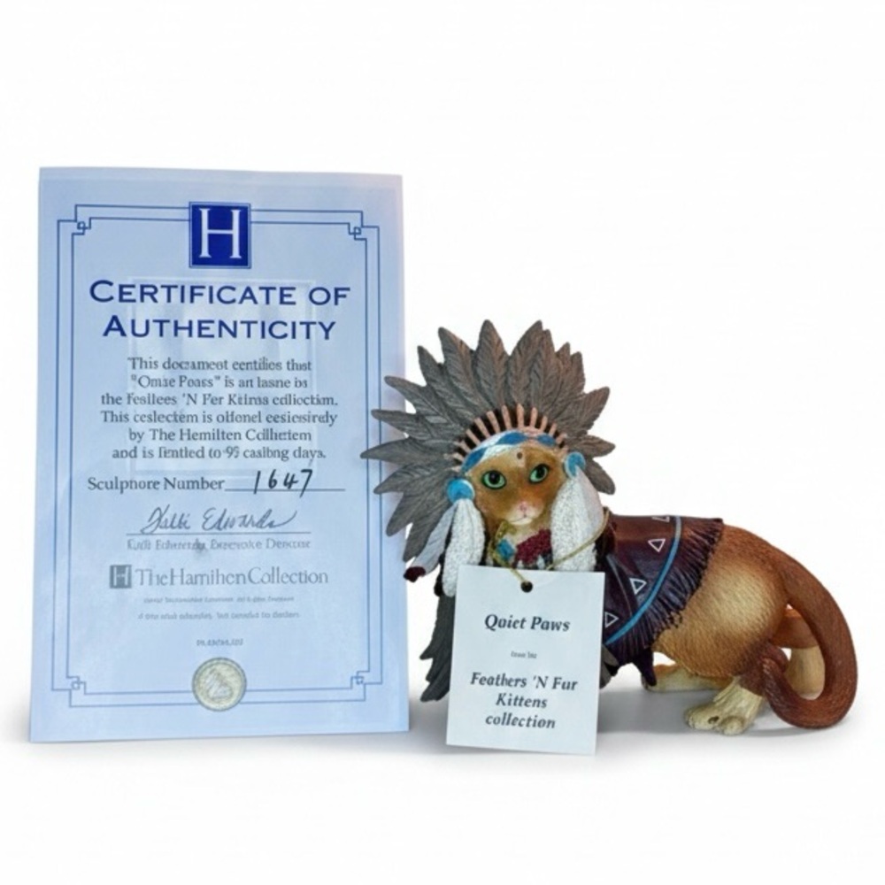 Hamilton Collection ~ Chief Runs with Paws ~ Feathers 'N Kittens series # 1647